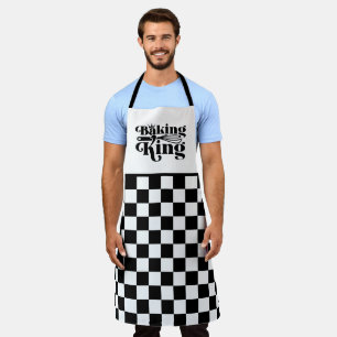Cool baking King word art checked Apron