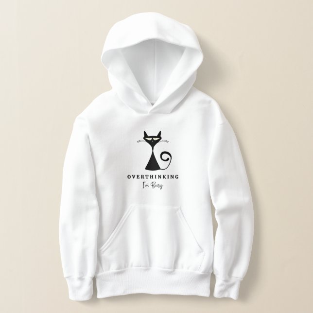 Cool Balck Cat Overthinking I'm Busy Dark  (Laydown)