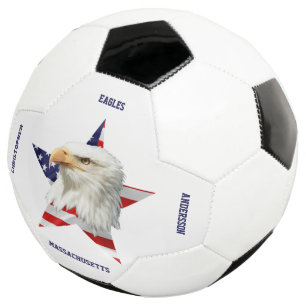Cool Bald Eagle, The American Flag, Star Soccer Ball