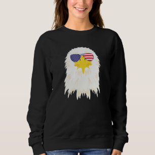 Cool Bald Eagle Wearing Usa Flag Sunglasses Us Ame Sweatshirt