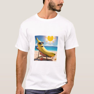 Cool Banana at the Beach - Fun Summer Cartoon T-Shirt