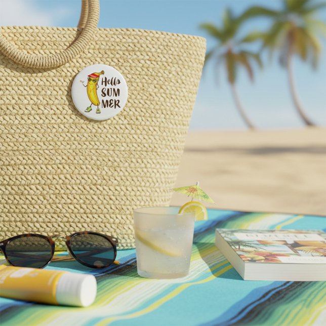 Cool Banana Hello Summer Funny Tropical Fruit  7.5 Cm Round Badge (Creator Uploaded)