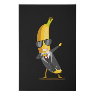 Cool Banana with Suit - Dab Funny Dancing Fruit Faux Canvas Print