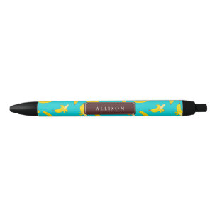 Cool Bananas Pattern Personalised Black Ink Pen