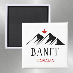 Cool Banff Canada Mountains Maple Leaf Light-Color Magnet