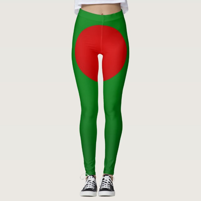 Cool Bangladesh Flag Fashion Leggings (Front)