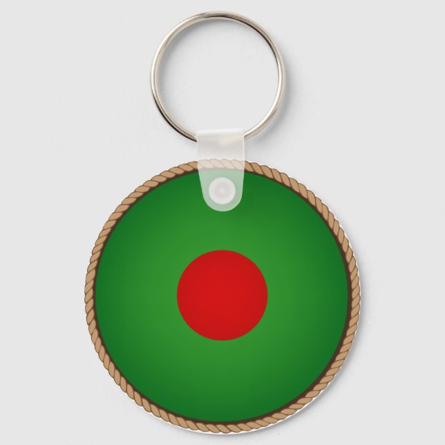 Cool Bangladesh Flag Seal Key Ring (Front)