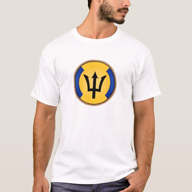 Cool Barbados Flag Seal T-Shirt (Front)