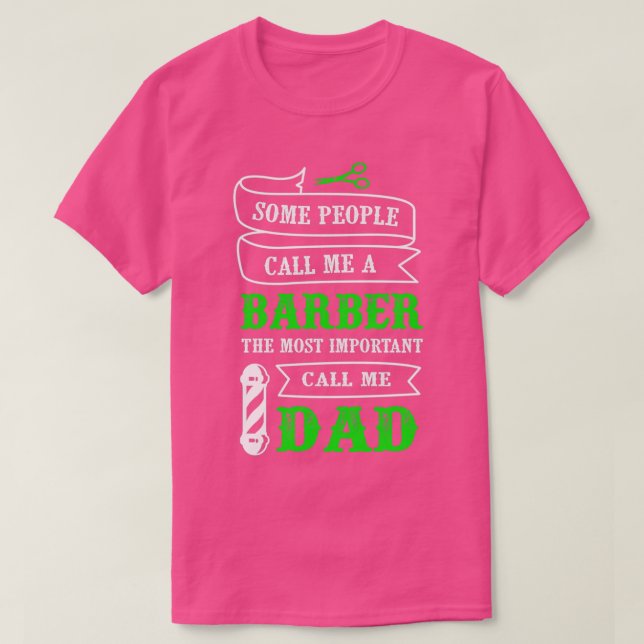 Cool Barber Loves Family Barber Dad T-Shirt (Design Front)