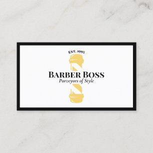 Cool Barber Pole Barbershop Business Card