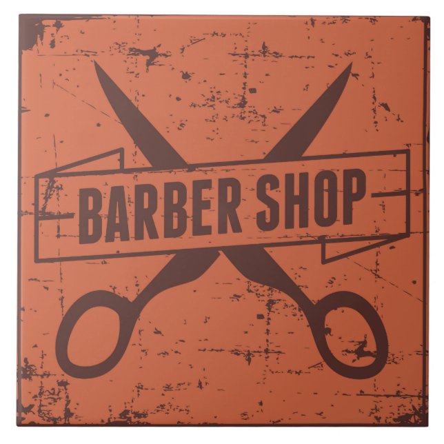 Cool Barber shop retro  Tile (Front)