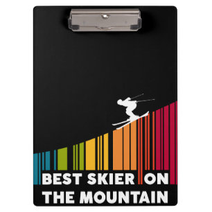 Cool Barcode Design Best Skier On The Mountain  Clipboard