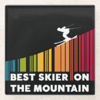 Cool Barcode Design Best Skier On The Mountain