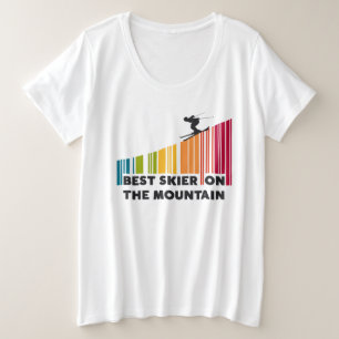 Cool Barcode Design Best Skier On The Mountain  Pl Plus Size T-Shirt