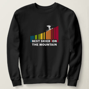 Cool Barcode Design Best Skier On The Mountain Sweatshirt
