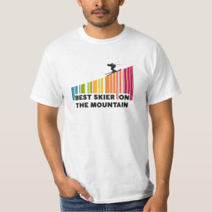 Cool Barcode Design Best Skier On The Mountain T-Shirt