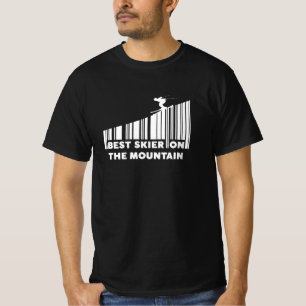 Cool Barcode Design Best Skier On The Mountain T-Shirt