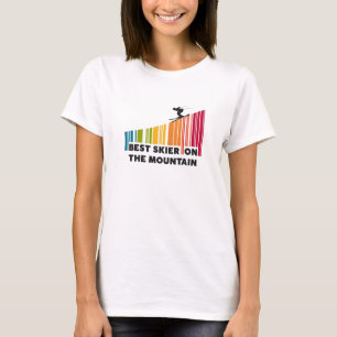 Cool Barcode Design Best Skier On The Mountain T-Shirt