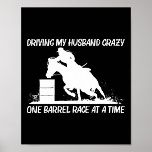 Cool Barrel Racing Art For Women Mum Horseback Rid Poster
