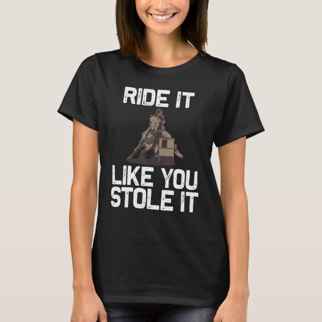 Cool Barrel Racing For Men Women Racer Cowgirl Hor T-Shirt (Front)