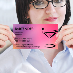 Cool Bartender Business Cards