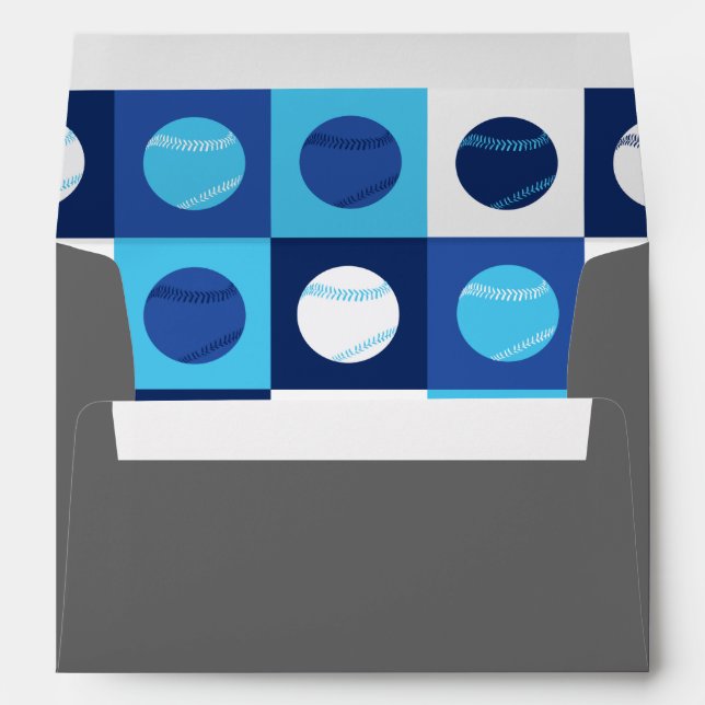 COOL BASEBALL Bar Bat Mitzvah Custom Envelope (Back (Bottom))