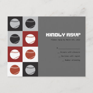COOL BASEBALL Bar Mitzvah Reply RSVP Card