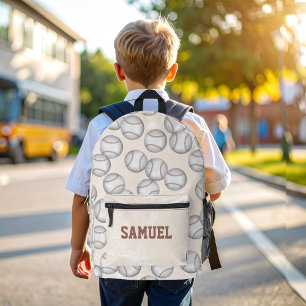 Cool Baseball Kids School Personalized Printed Backpack