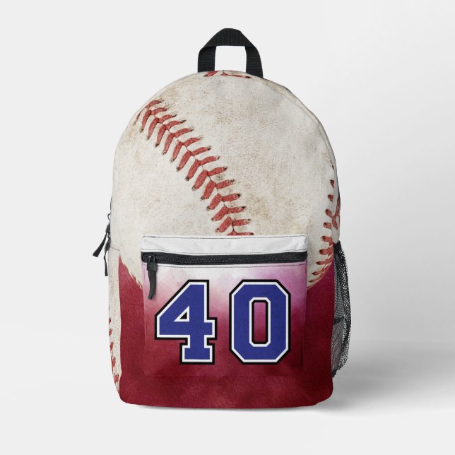 Cool baseball player To school boy Number Printed Backpack (Front)