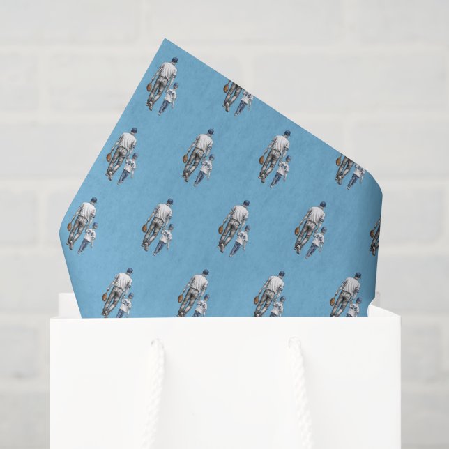 Cool Baseball sports Dad Son  Tissue Paper (Gift Bag)