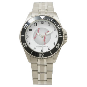 Cool Baseball sports fanatic add text men Watch
