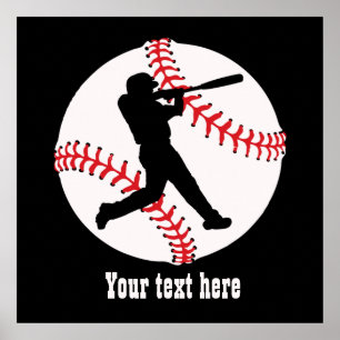 cool Baseball sports lovers add text  Poster