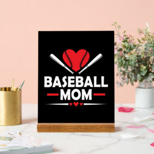Cool Baseball sports Mum word art Acrylic Sign