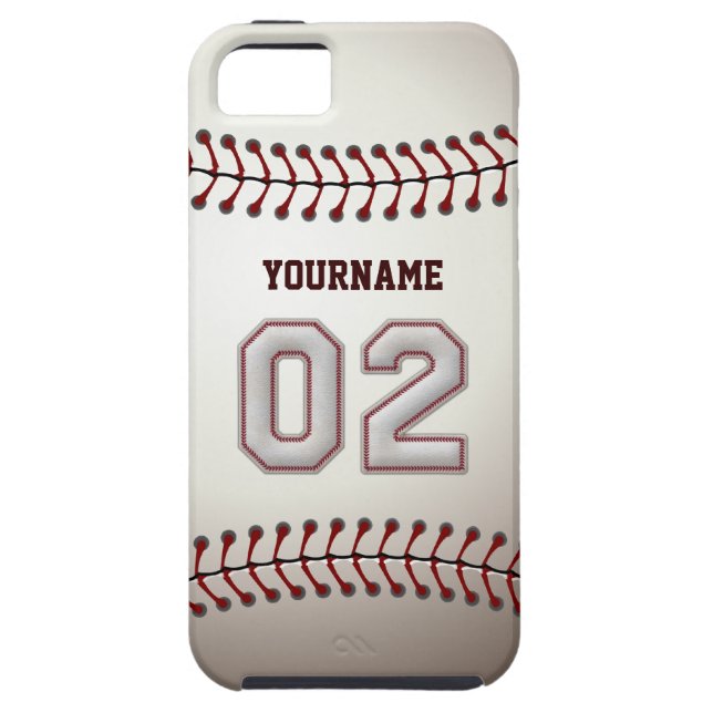 Cool Baseball Stitches - Custom Number 02 and Name Case-Mate iPhone Case (Back)