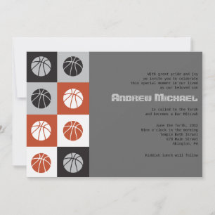 COOL BASKETBALL Bar Mitzvah Invitation