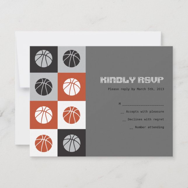 COOL BASKETBALL Bar Mitzvah Invitation (Front)