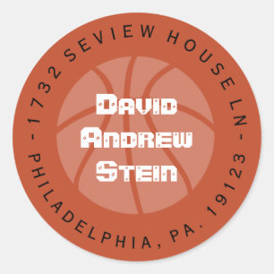 COOL BASKETBALL Bar Mitzvah Return Address Seal