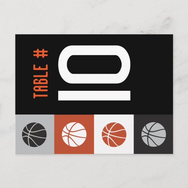 COOL BASKETBALL Bar Mitzvah Table Seating Card (Front)