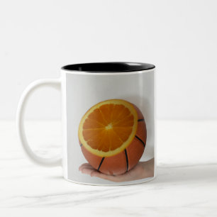 Cool Basketball Design Two-Tone Coffee Mug