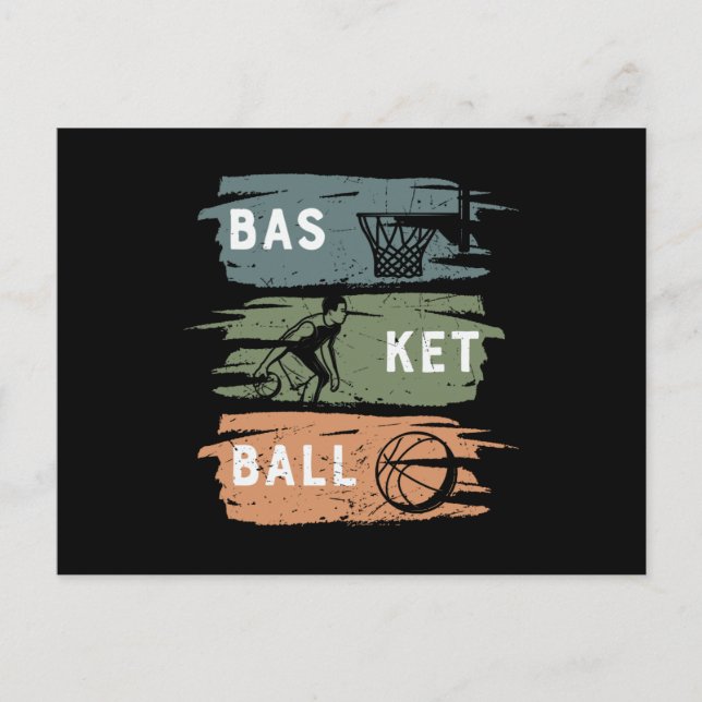 Cool Basketball Design with 3 colors Postcard (Front)
