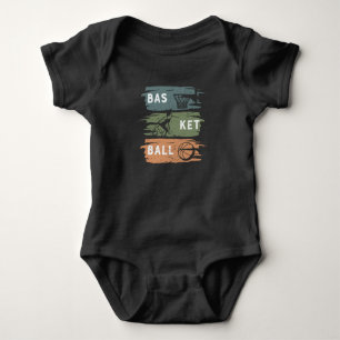 Cool Basketball Design with 3 colours Baby Bodysuit