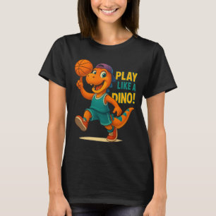 Cool Basketball Dinosaur Player Funny Sports Dino  T-Shirt