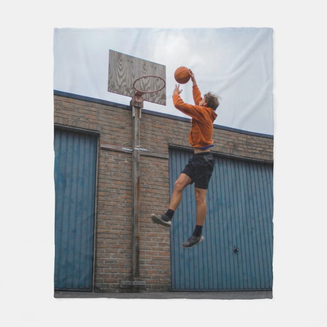 Cool Basketball Fleece Blanket (Front)