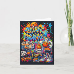 Cool Basketball Graffiti Style Illustration Graphi Card