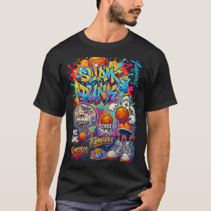 Cool Basketball Graffiti Style Illustration Graphi T-Shirt