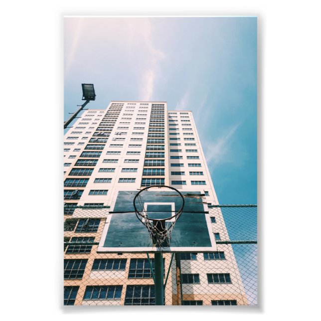 Cool Basketball Hoop Photo Print (Front)