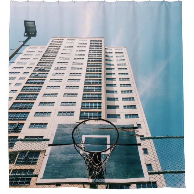 Cool Basketball Hoop Shower Curtain (Front)
