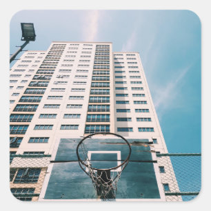 Cool Basketball Hoop Square Sticker