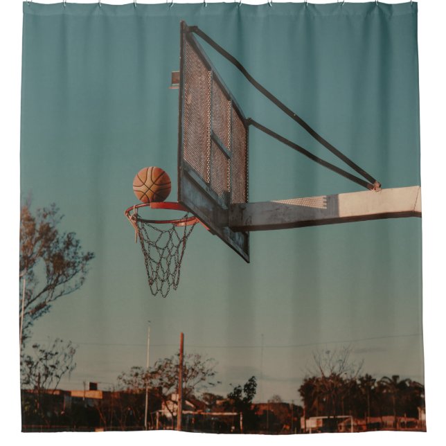 Cool Basketball Shower Curtain (Front)