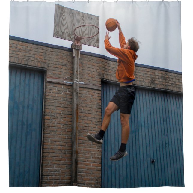 Cool Basketball Shower Curtain (Front)